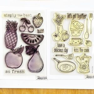 HERO Arts Cling Reposition-able Clear Stamp Sets Food Cooking Fruit